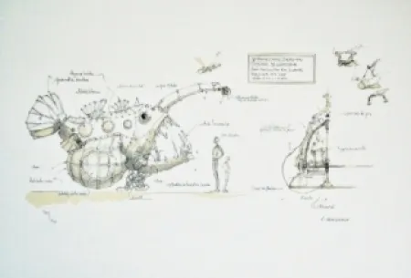 Литография Delarozière - Luminaire des grands fonds