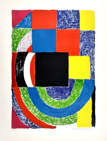 Литография Delaunay - Carreaux noirs 