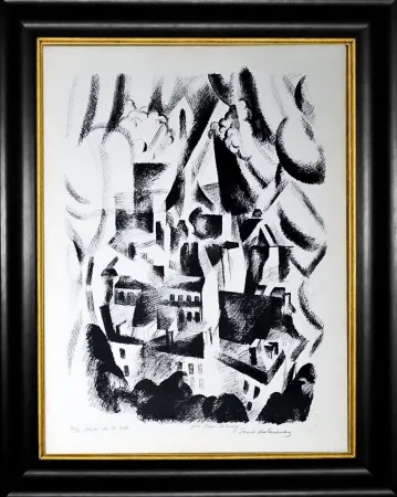 Литография Delaunay - Fenêtre sur la ville