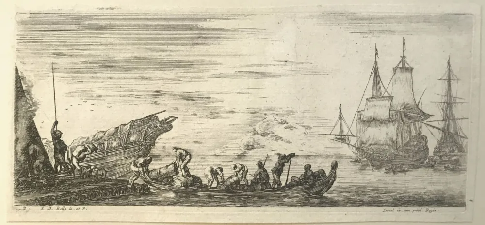 Гравюра Сухой Иглой Della Bella - Sea landscape