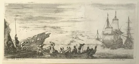 Гравюра Сухой Иглой Della Bella - Sea landscape