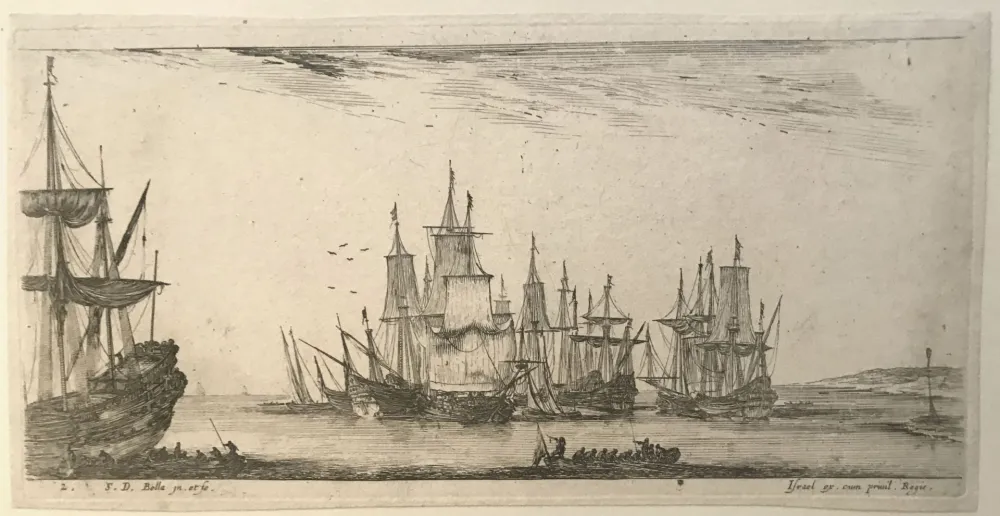 Гравюра Сухой Иглой Della Bella - Sea landscape