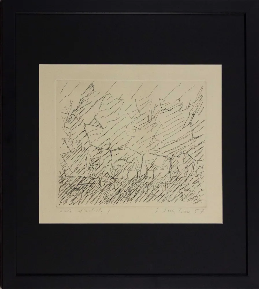 Офорт Della Torre - Alberi in Lombardia