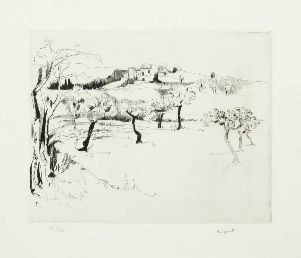 Офорт Delprat - Paysage