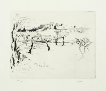 Офорт Delprat - Paysage