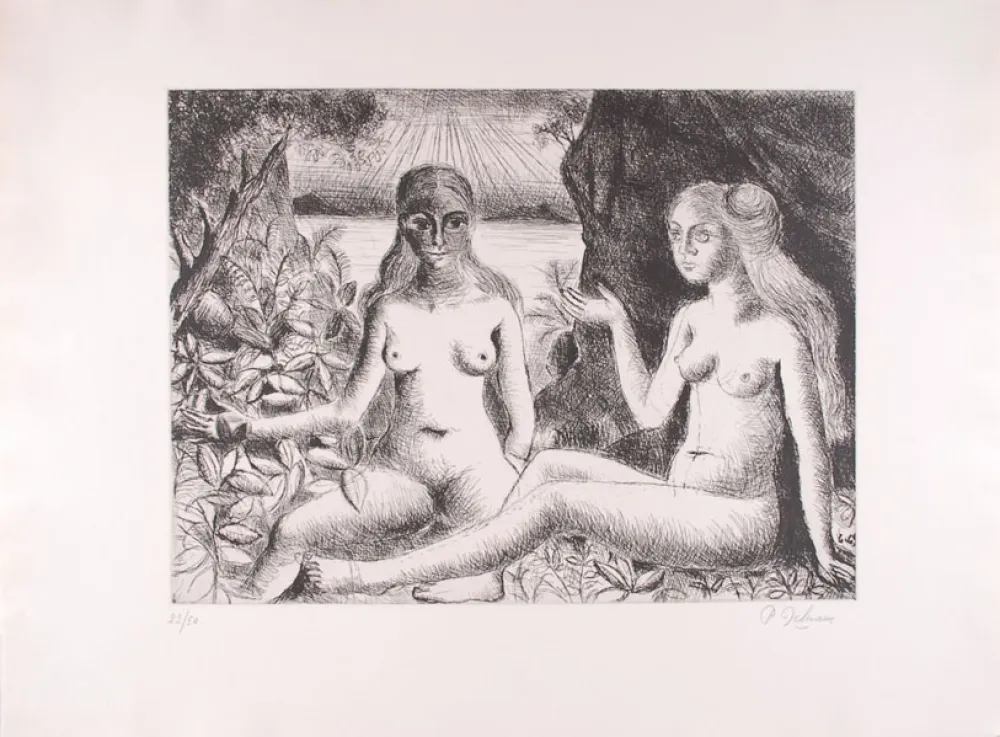 Офорт Delvaux - La Dispute