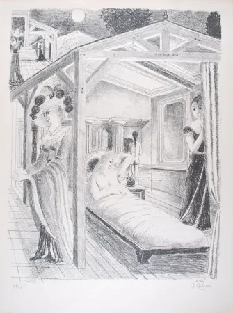 Литография Delvaux - La Mer est proche