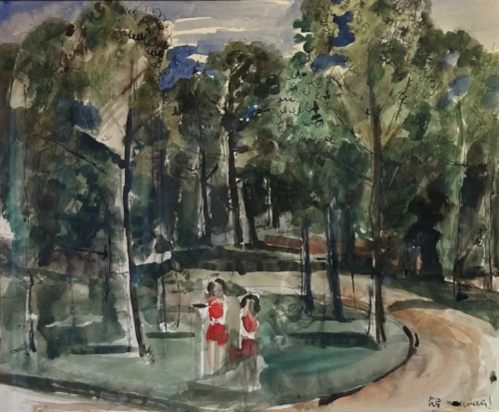 Многоэкземплярное Произведение Delvaux - Sans Titre (Paysage à Huy)