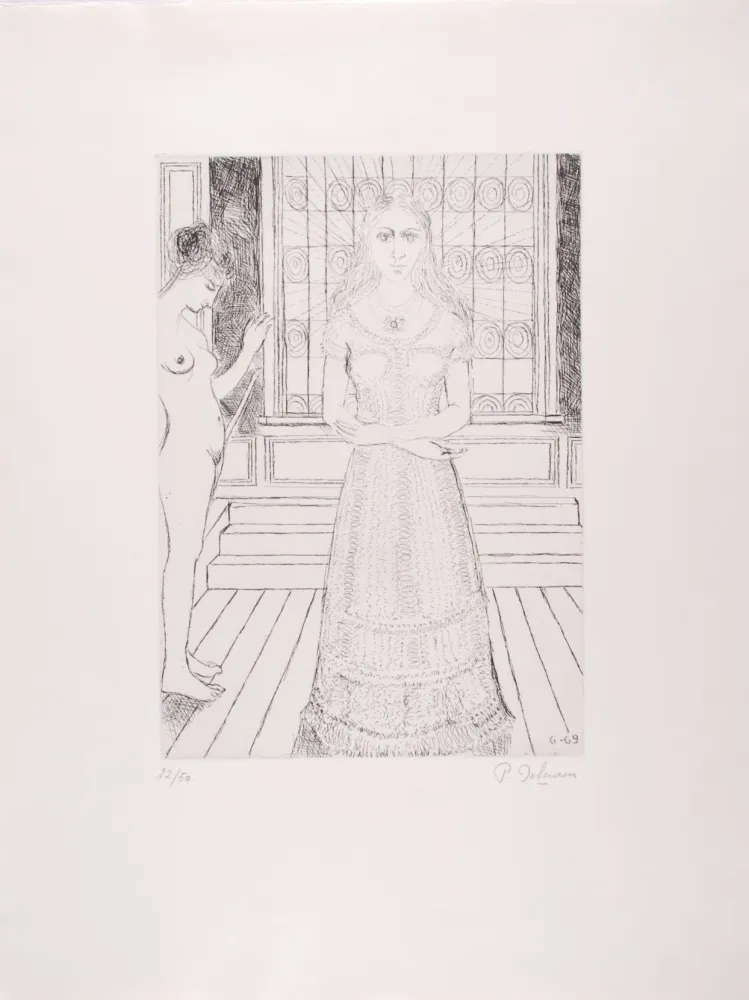 Офорт Delvaux - Vitrail