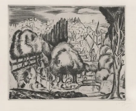 Гравюра Сухой Иглой Derain - Paysage (Le Morin)