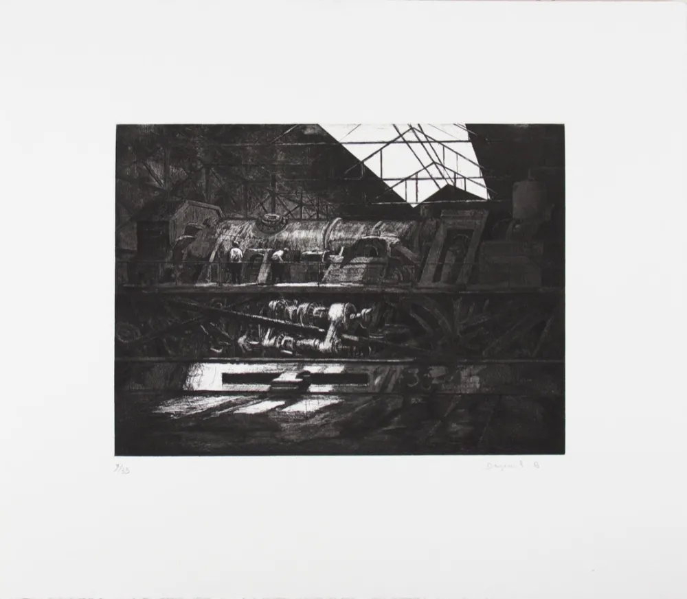 Офорт Deyrail - Locomotive