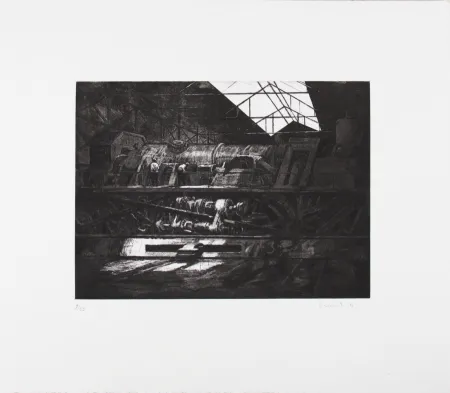 Офорт Deyrail - Locomotive