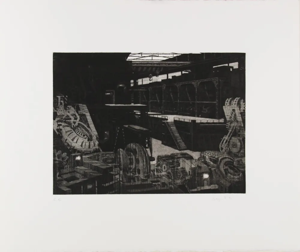 Офорт Deyrail - Usine