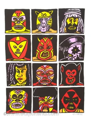 Литография Di Rosa - Catcheurs