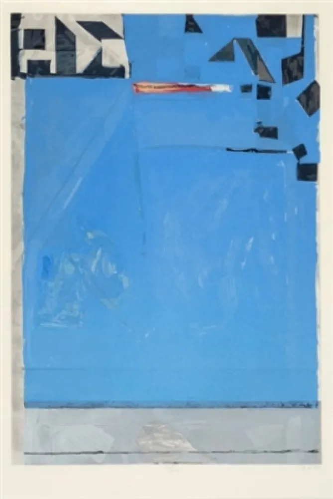 Гравюра На Дереве Diebenkorn - Blue with Red