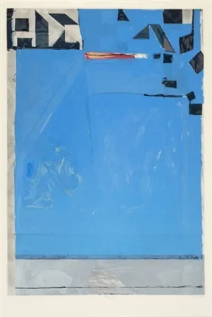 Гравюра На Дереве Diebenkorn - Blue with Red