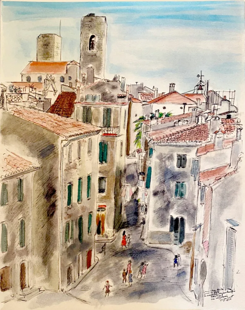 Литография Dignimont - Souvenir du vieil Antibes