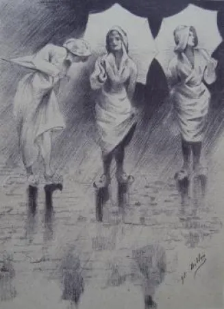 Литография Dillon - Pluviôse / Rainy