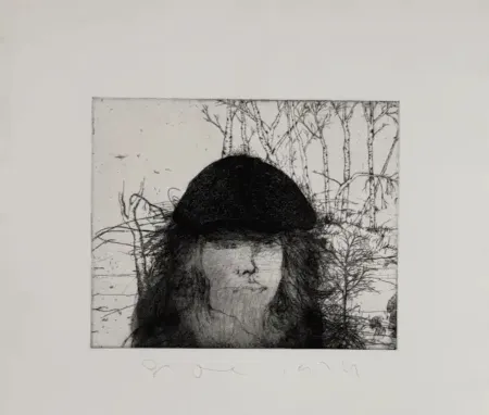 Офорт Dine - Self portrait in a Flat Cap