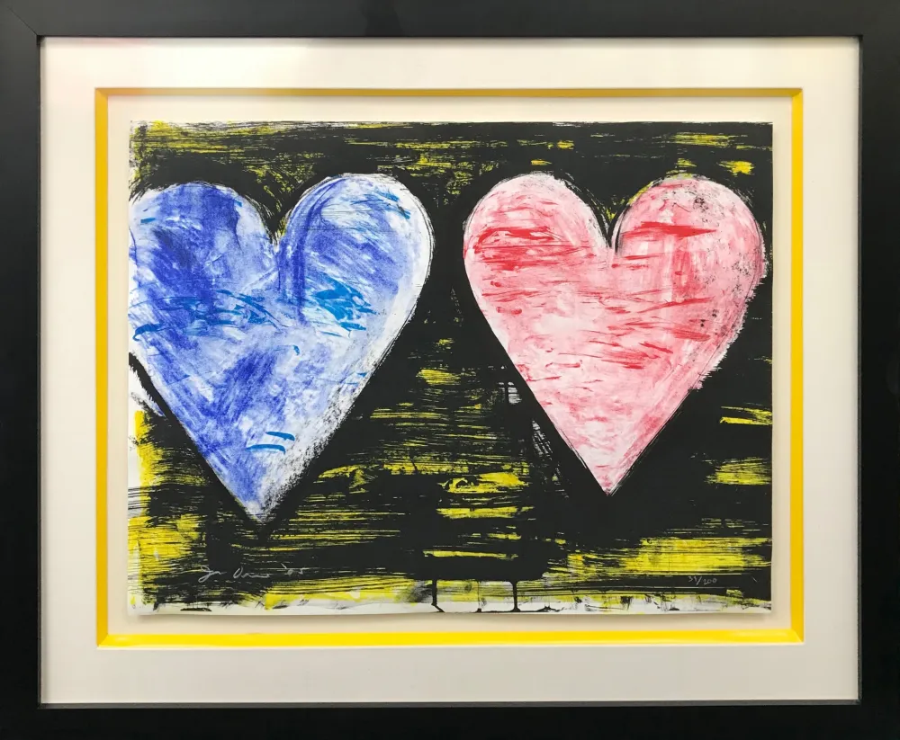 Литография Dine - TWO HEARTS AT SUNSET