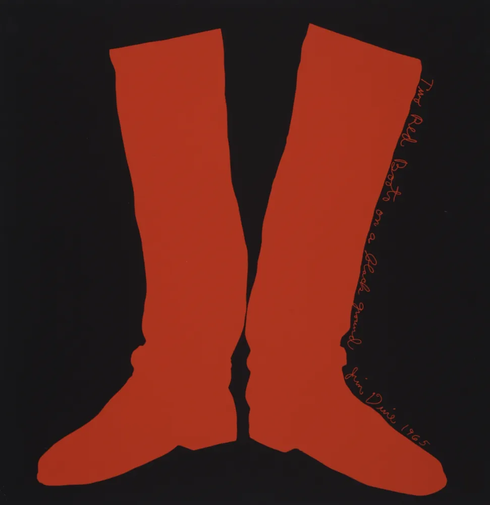 Сериграфия Dine - Two Red Boots on a Black Ground, 1968