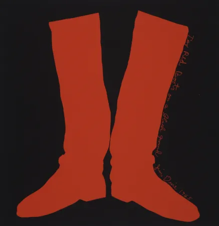 Сериграфия Dine - Two Red Boots on a Black Ground, 1968