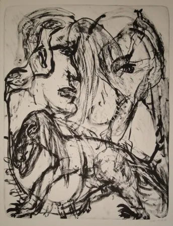 Литография Disler - Mensch und Tier