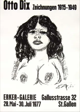 Литография Dix - Halbakt von vorn