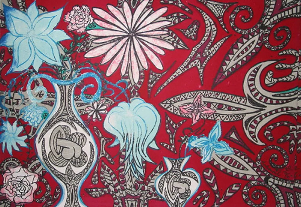 Литография Dokoupil - Untitled (red)