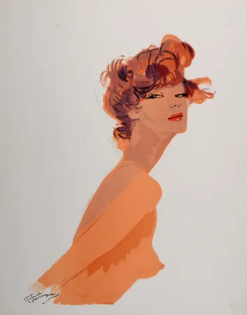 Литография Domergue - La Parisienne : Ernestine, 1956