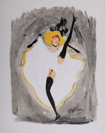 Литография Domergue - La Parisienne : French Cancan, 1956