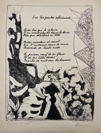 Офорт И Аквитанта Dominguez - Sur les penles inférieures