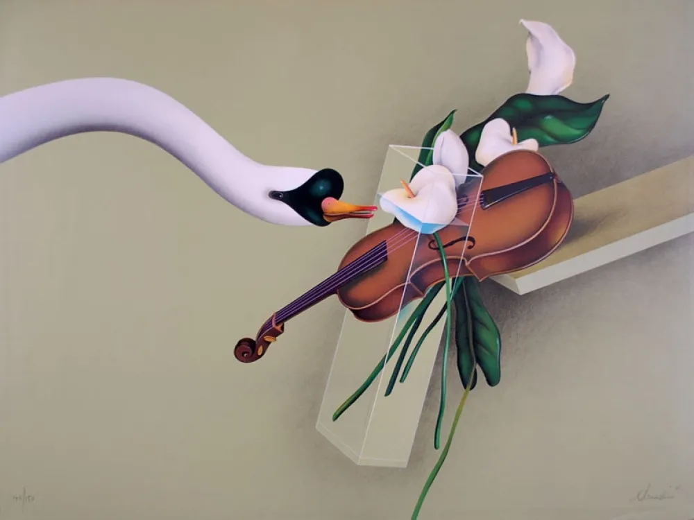 Литография Donadini - Hommage au Cygne de Saint Saens