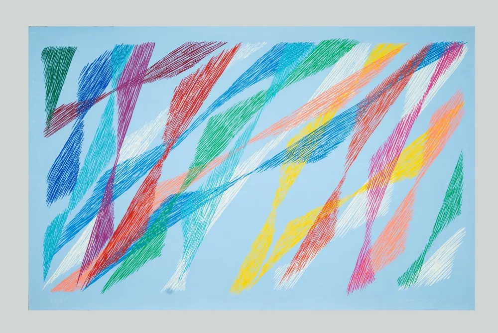 Сериграфия Dorazio - Composizione azzurra