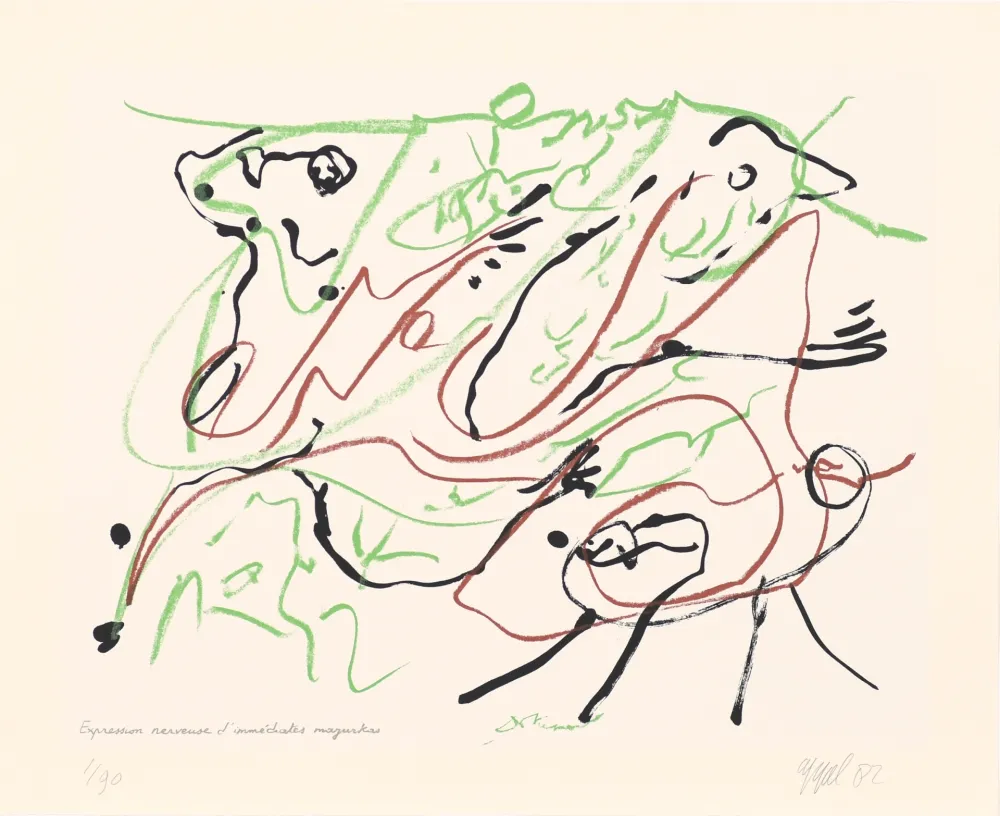 Сериграфия Dotremont - Expression nerveuse