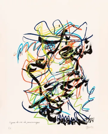 Сериграфия Dotremont - Lignes de vie de personnages