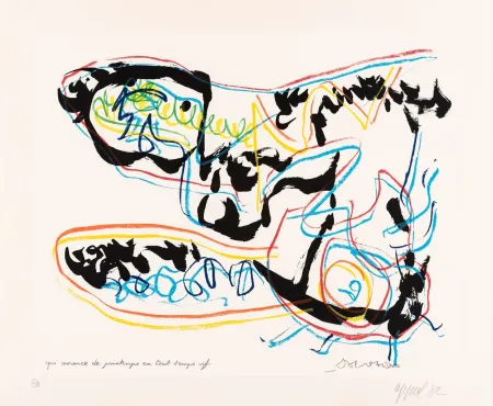 Сериграфия Dotremont - Qui avance