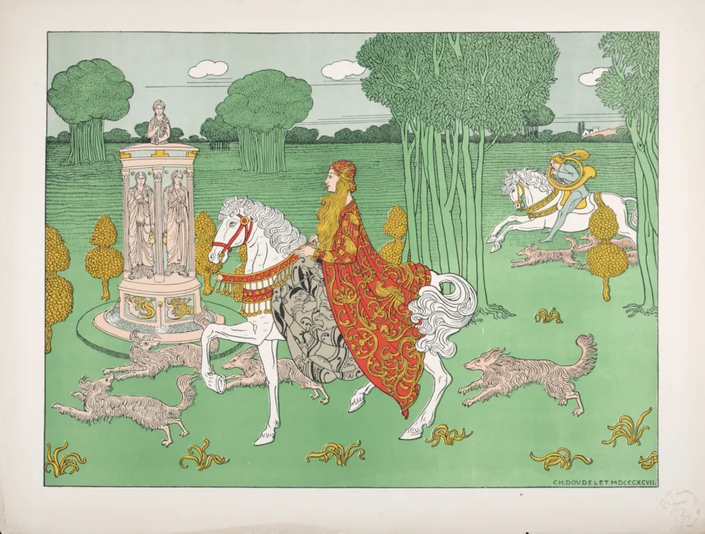 Литография Doudelet - La Châtelaine, 1897