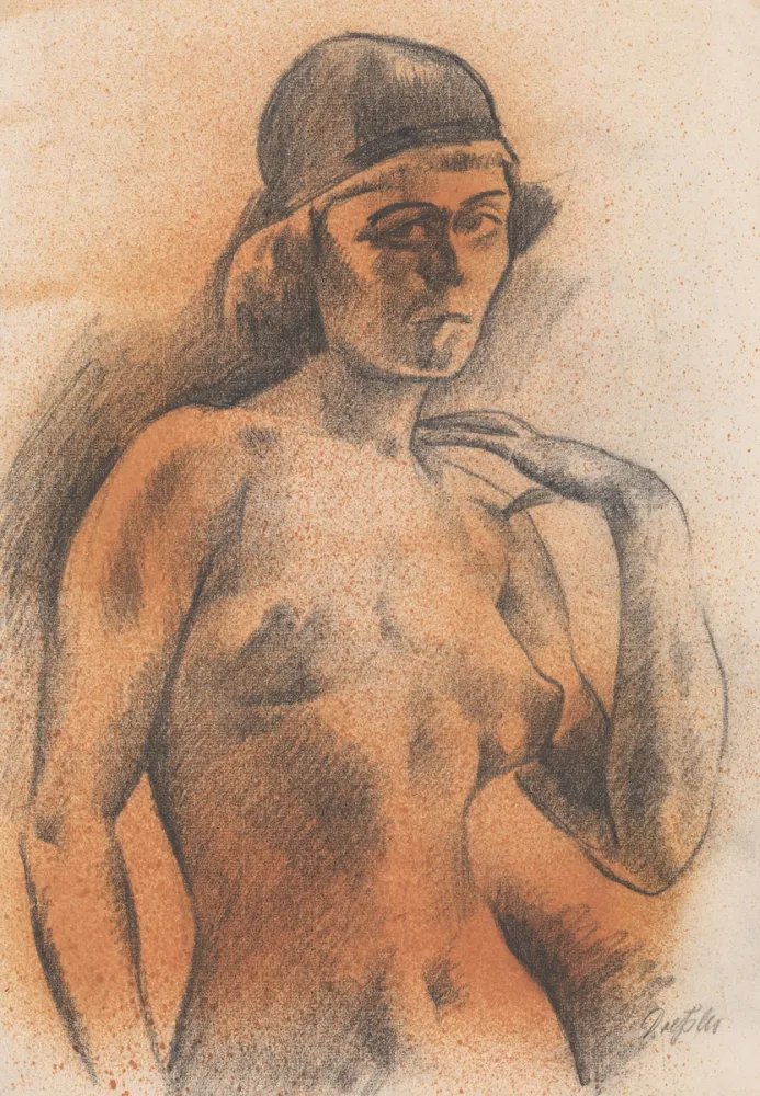 Нет Никаких Технических Dressler - Weiblicher Akt mit Kopfbedeckung