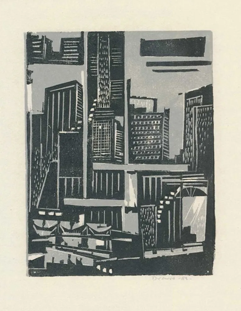 Гравюра На Дереве Drewes - New York