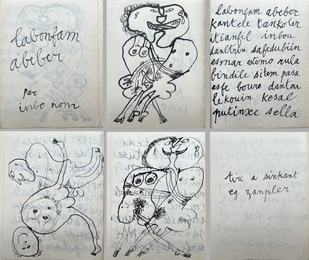 Иллюстрированная Книга Dubuffet - LABONFAM ABEBER PAR INBO NOM (1950)