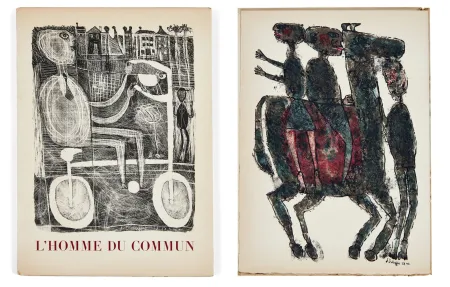 Иллюстрированная Книга Dubuffet - Pierre Seghers : L'HOMME DU COMMUN. Lithographies de Jean Dubuffet (1944)