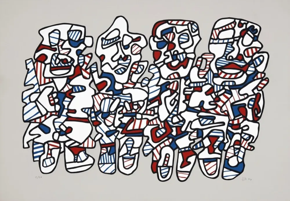 Сериграфия Dubuffet - Quatre personnages