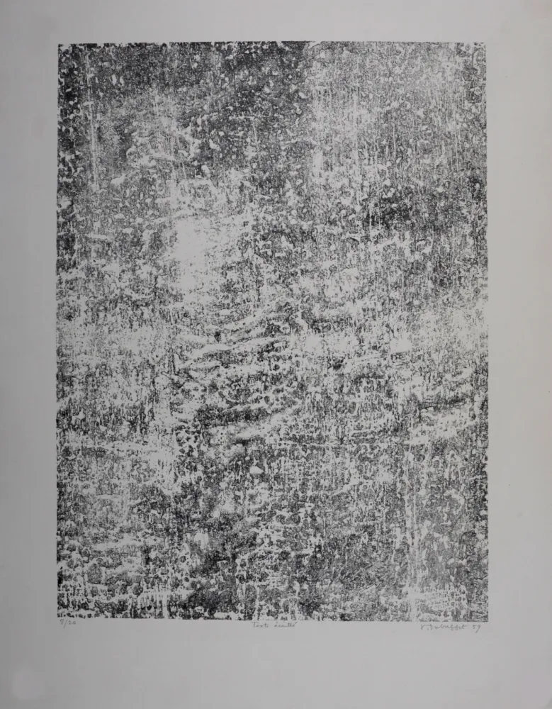 Литография Dubuffet - Texte écaillé, 1959 - Hand-signed