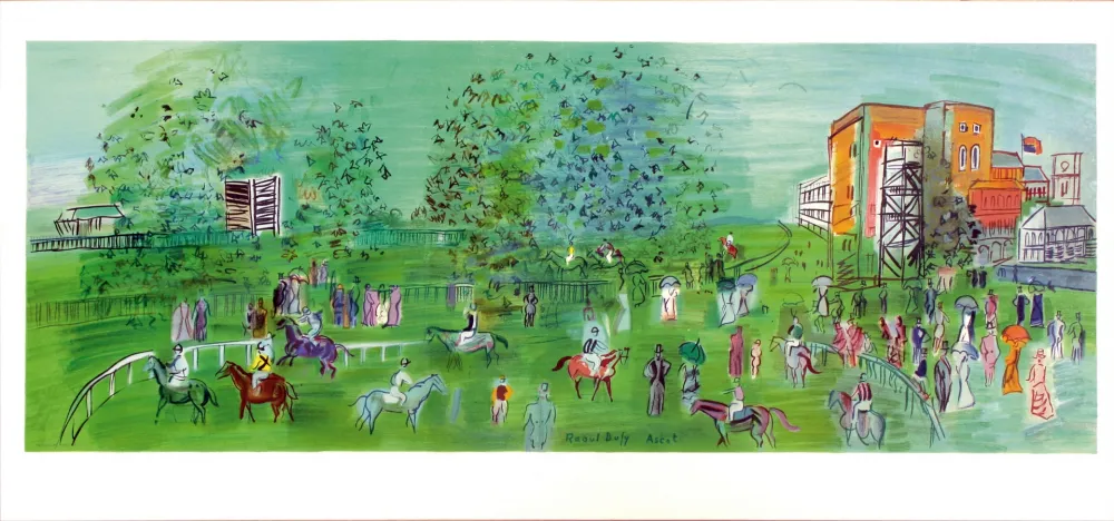 Литография Dufy - ASCOT. Le champ de courses en 1930 (1969).