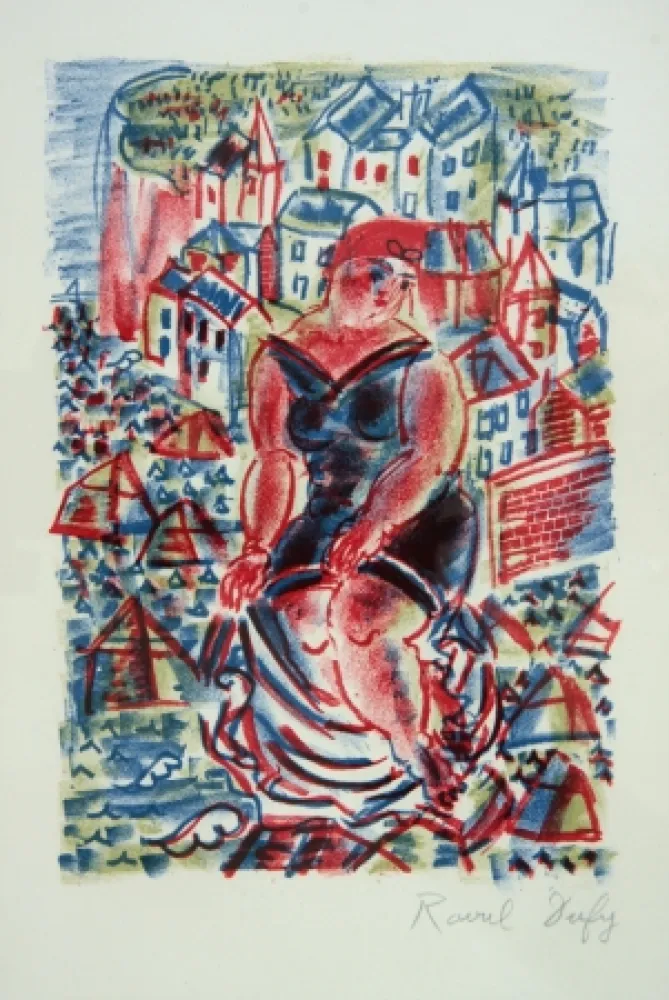 Литография Dufy - Baigneuse Devant le Port de St Adresse