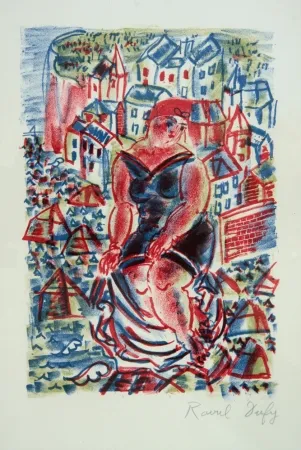 Литография Dufy - Baigneuse Devant le Port de St Adresse