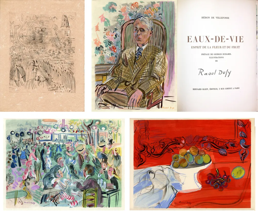 Иллюстрированная Книга Dufy - Héron de Villefosse : EAUX DE VIE (11 pochoirs de Raoul Dufy) 1954