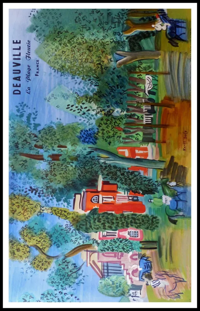 Литография Dufy - LE PADDOCK A DEAUVILLE PLAGE FLEURIE