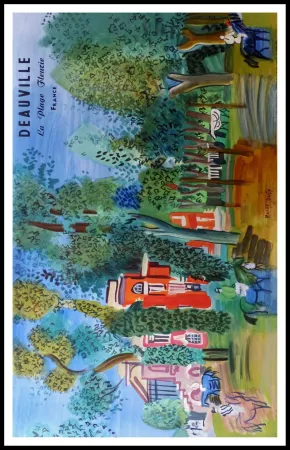 Литография Dufy - LE PADDOCK A DEAUVILLE PLAGE FLEURIE